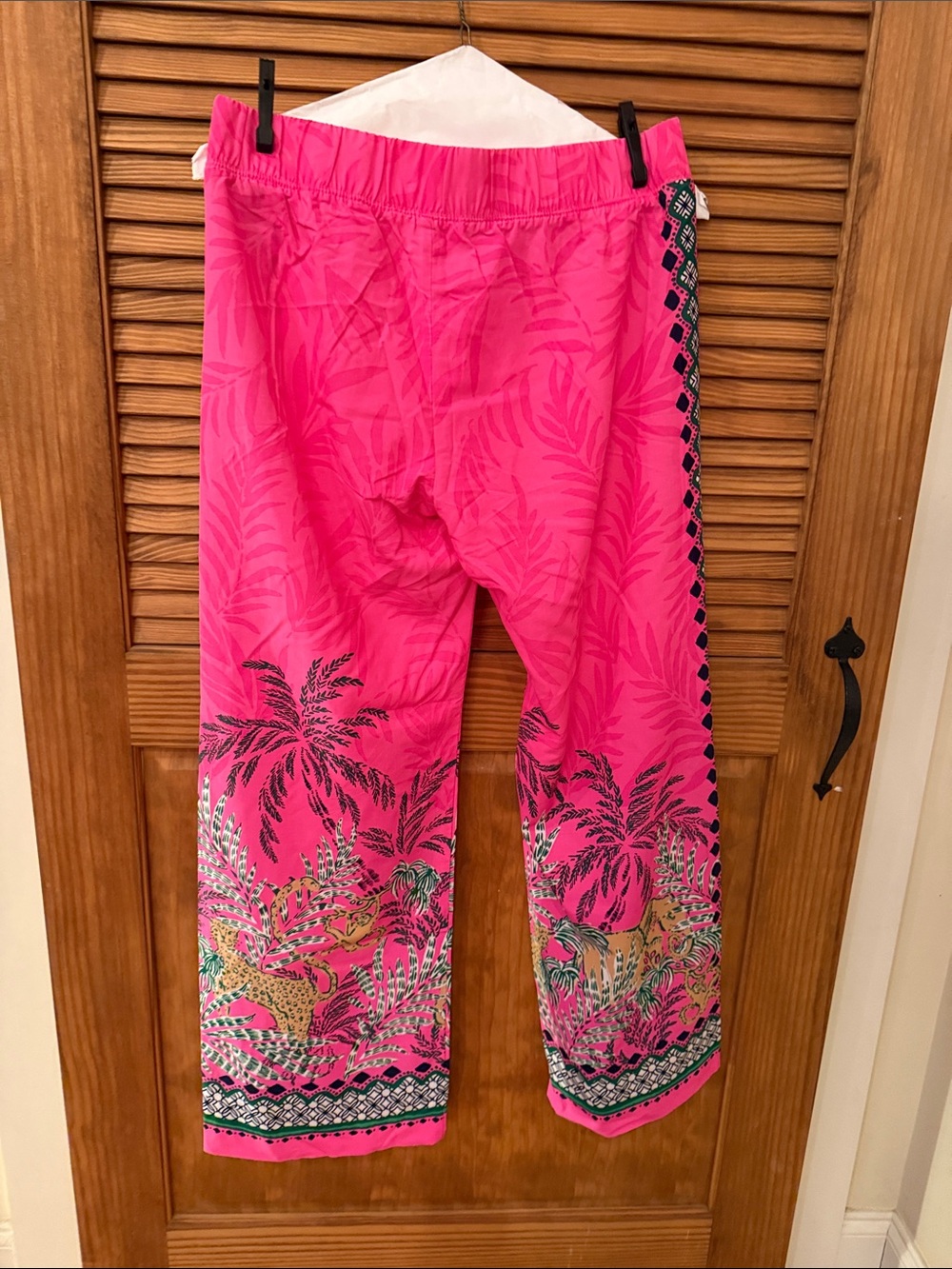 Lilly Pulitzer Hot Pink Tropical Print Pull-On Pants
